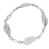 Sølv (925) armbånd med fjer 19 cm (13902)