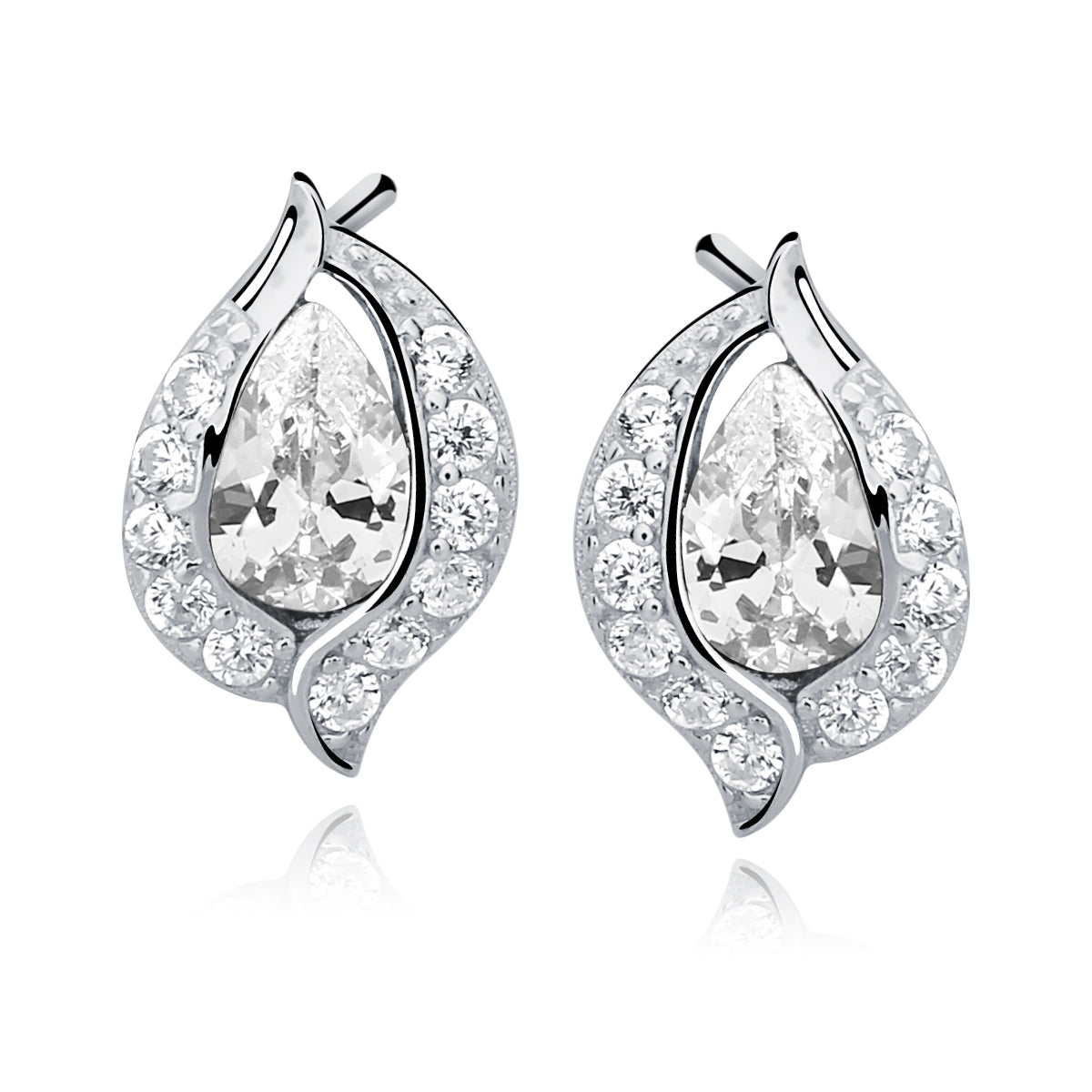 sølv øreringe med zirkoner Hovedbillede