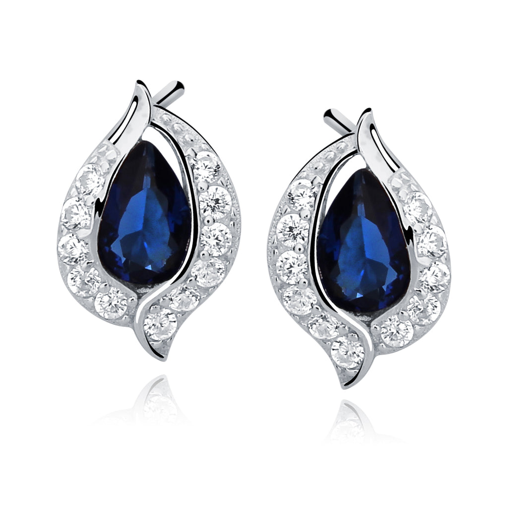 sølv øreringe med blå zirkoner