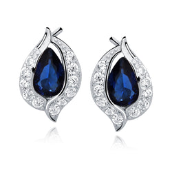 sølv øreringe med blå zirkoner