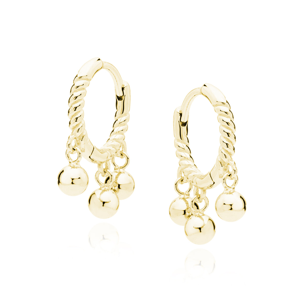 Sølv creoler med kugler, latch back lås (flere varianter) Sekundært billede