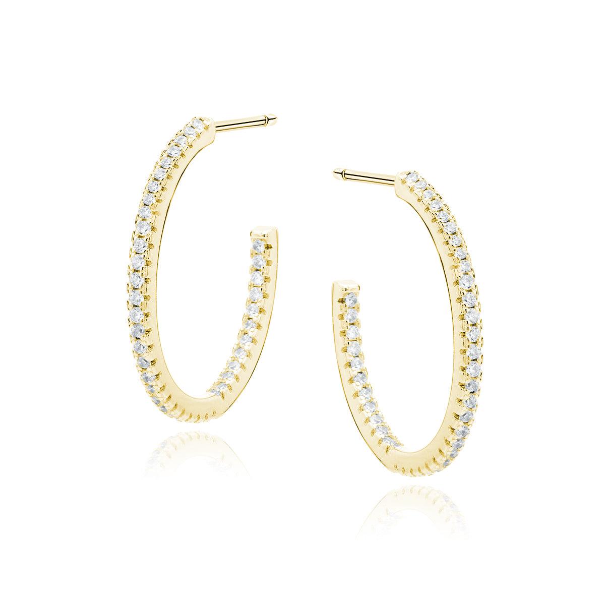 Sølv creoler med hvide zirkoner (flere varianter) Sekundært billede