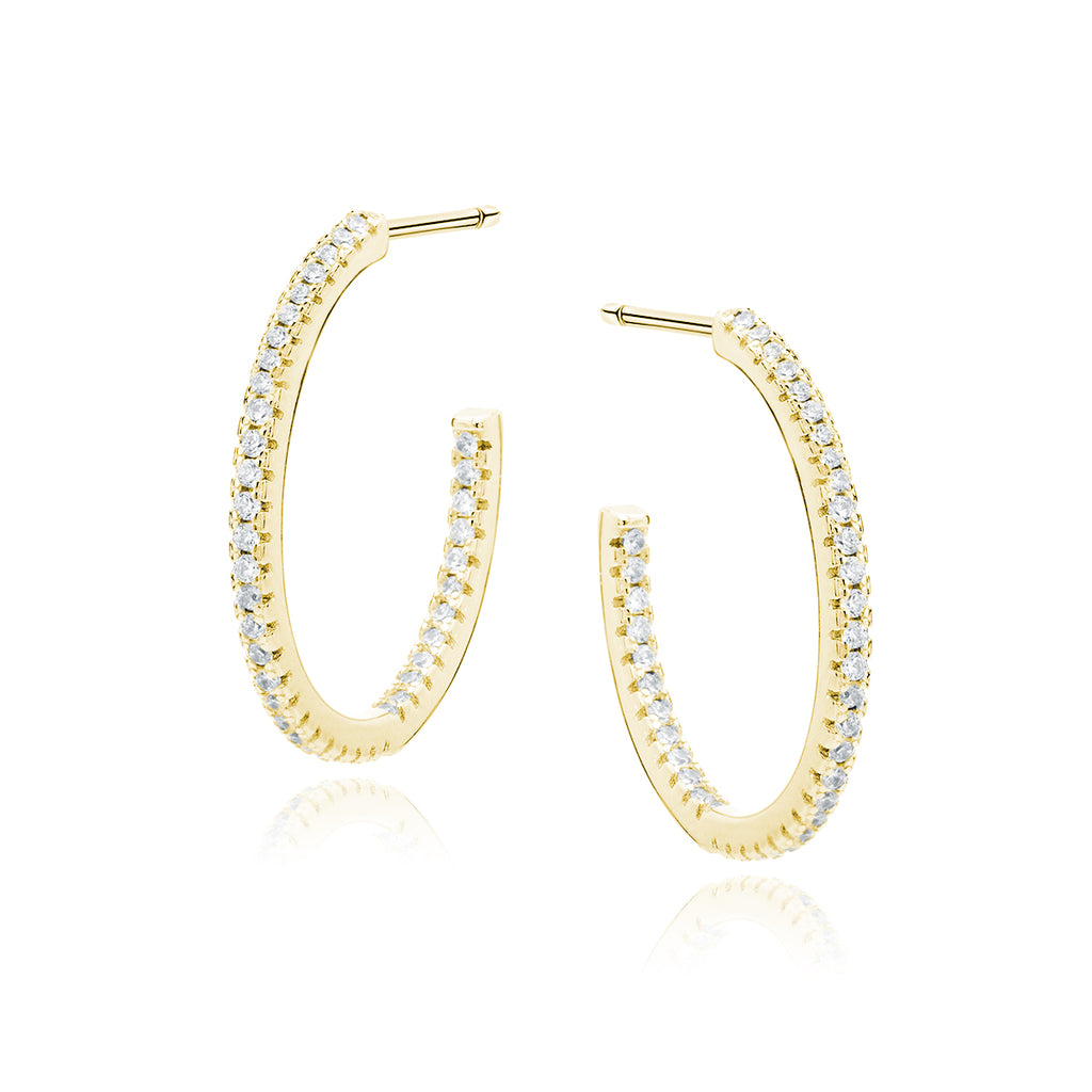 forgyldte creoler med zirkoner