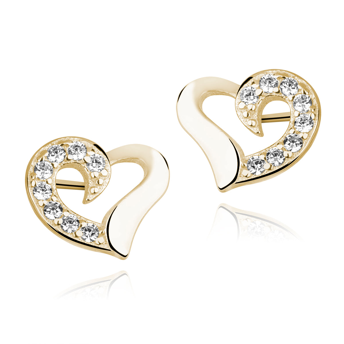 øreringe med hjerte og zirkoner Hovedbillede