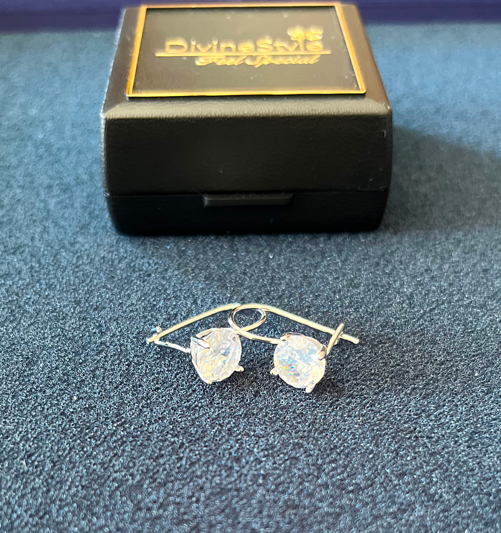 sølv øreringe med zirkoner