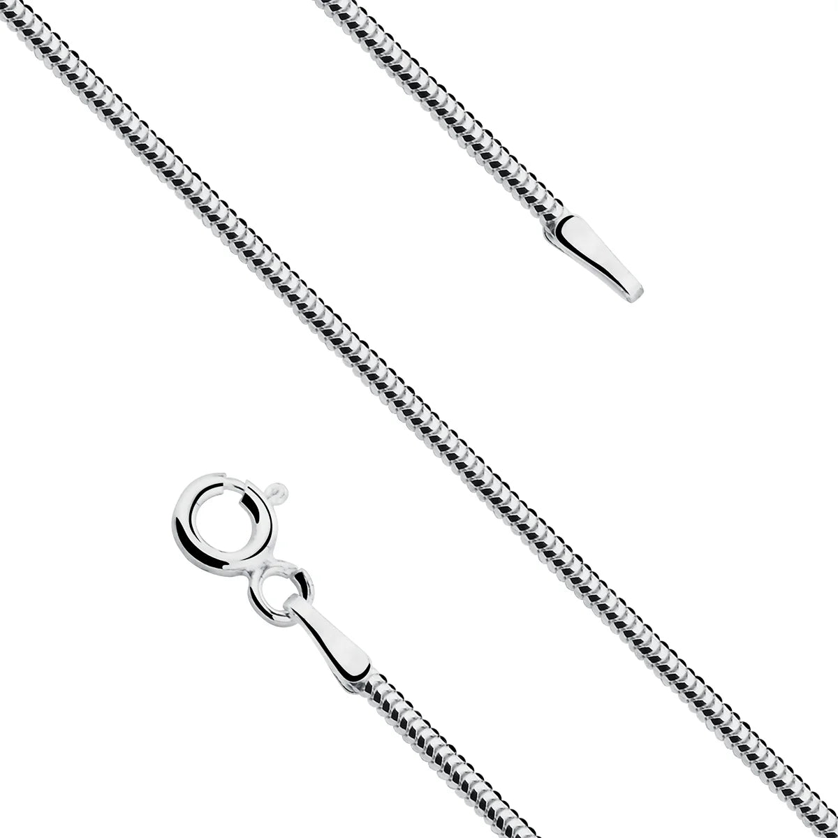 Sølv (925) halskæde slange Ø 140, uden belægning (flere størrelser) Sekundært billede