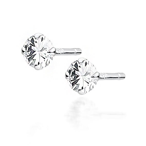 sølv runde ørestikker 4mm Hovedbillede