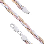 sølv flettet halskæde