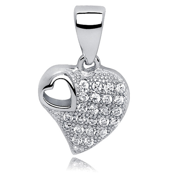 vedhæng hjerte med zirkoner Hovedbillede