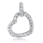 Sølv (925) vedhæng med hvide zirkoner - afrundet hjerte (4934)