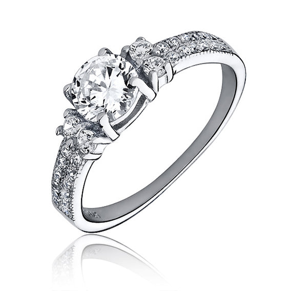 sølv ring med zirkoner Hovedbillede