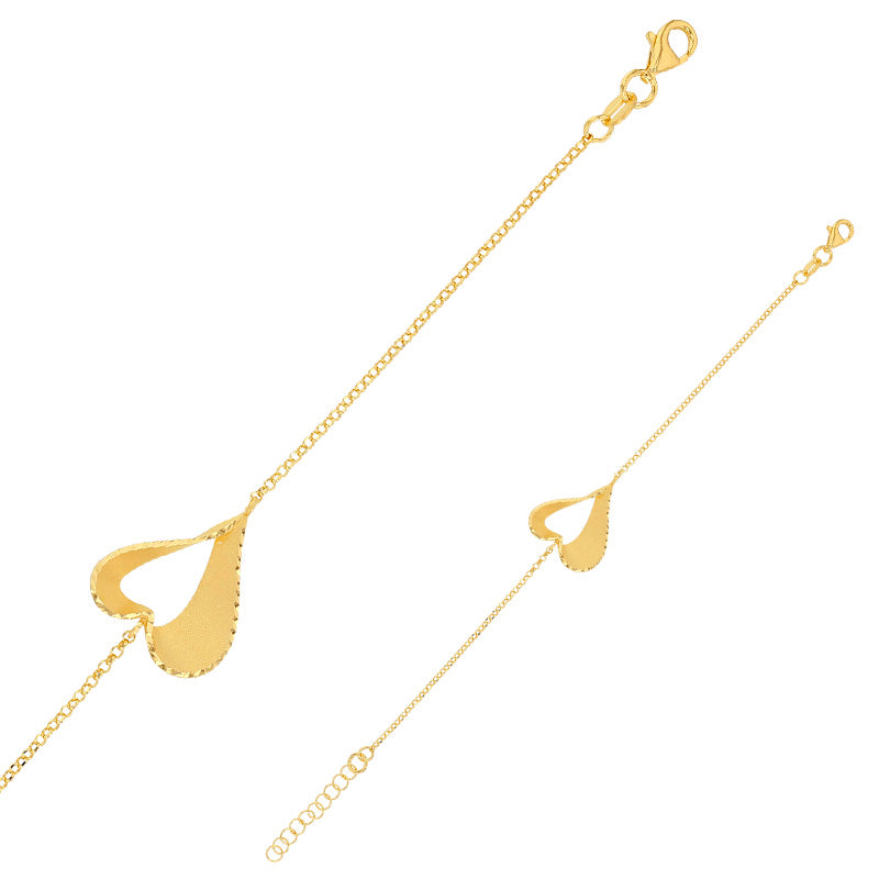 LAVAL Diamantskåret 3D hjertemotiv armbånd i guldfarvet sterlingsølv (318575D) Hovedbillede