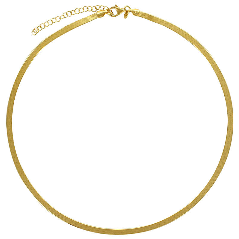 LAVAL Guldfarvet 925 sterlingsølv flad slangekæde 55cm (3170125D55) Hovedbillede
