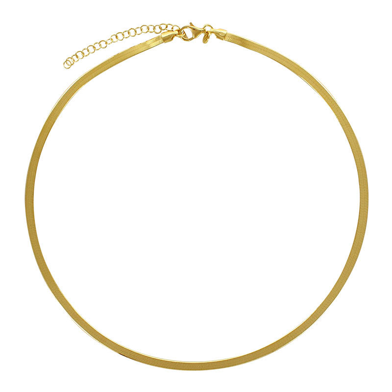 LAVAL Guldfarvet 925 sterlingsølv flad slangekæde 40+5cm (3170125D45) Hovedbillede