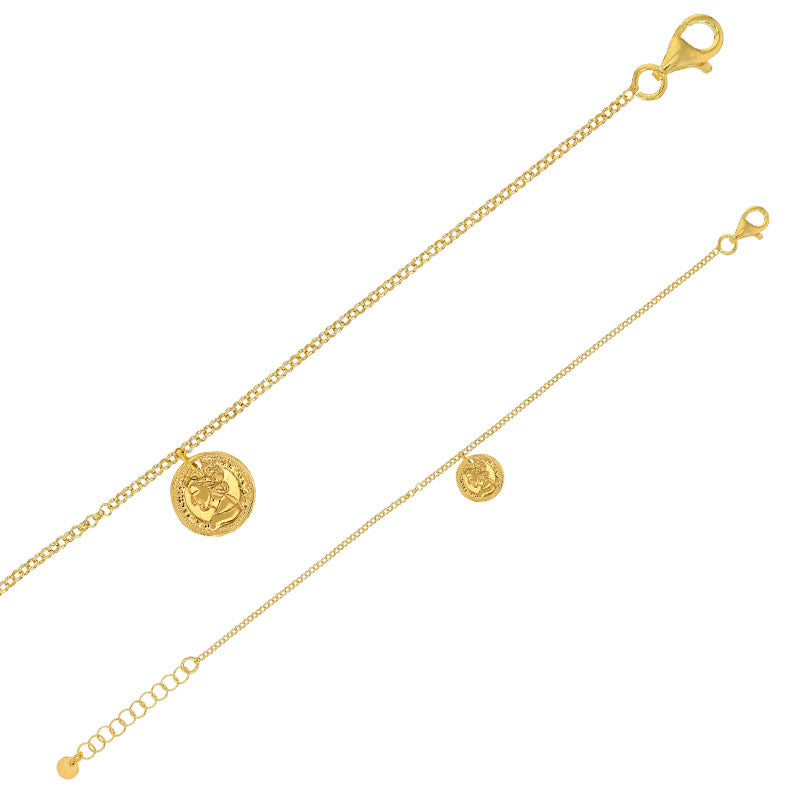 LAVAL QUEEN guldfarvet 925 sterlingsølv armbånd med mønt charme (318128240D) Hovedbillede