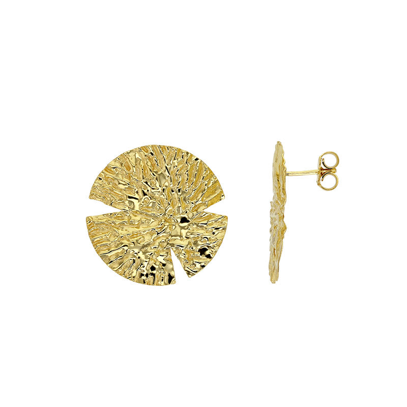 LAVAL Runde krøllede guldfarvede ørestikker i sterlingsølv (3130135D) Hovedbillede