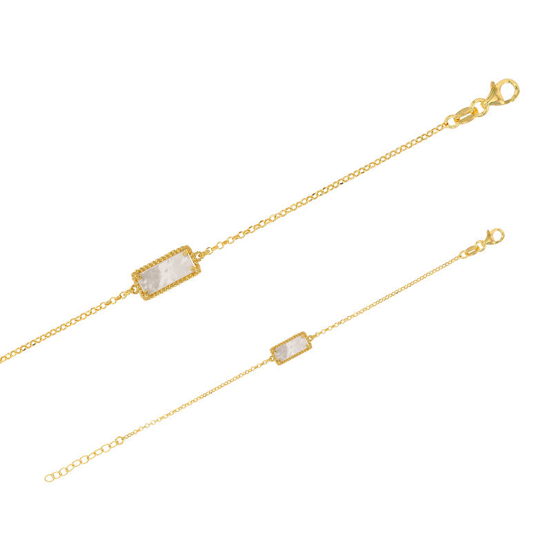 armbånd med rektangel af perlemor