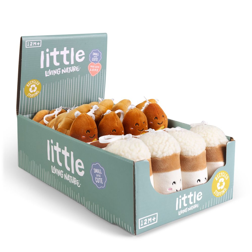 LITTLE Living Nature Clips Coffee Shop Plysnøgleringe (AN06CSK), assorterede modeller