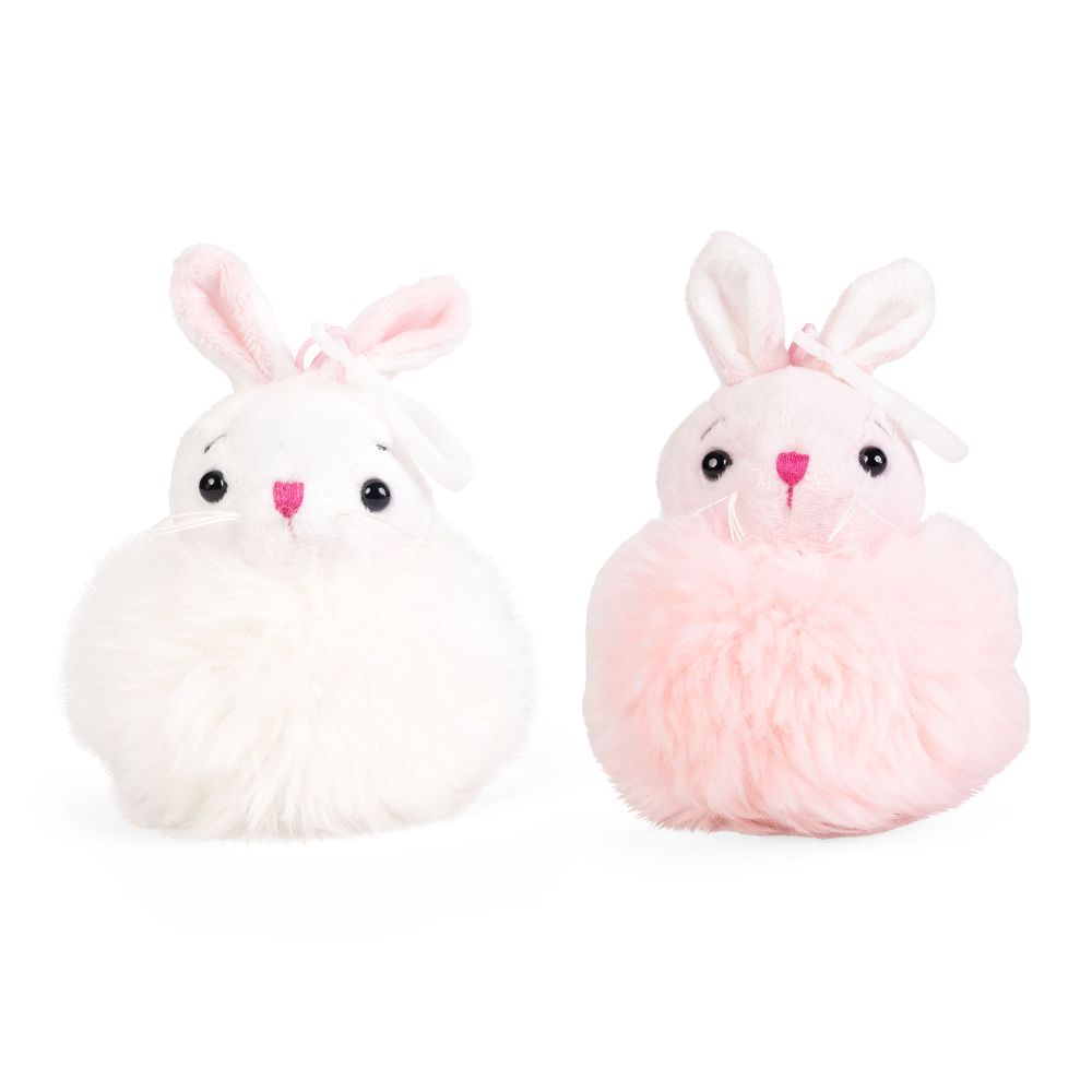 LITTLE Living Nature Clips Pompom Bunny Plysnøgleringe