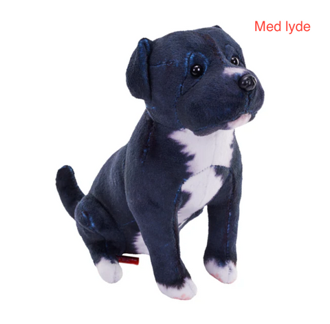 Wild Republic "Rescue Dogs" Lille Sort Pitbull Hund med realistiske lyde 17 cm