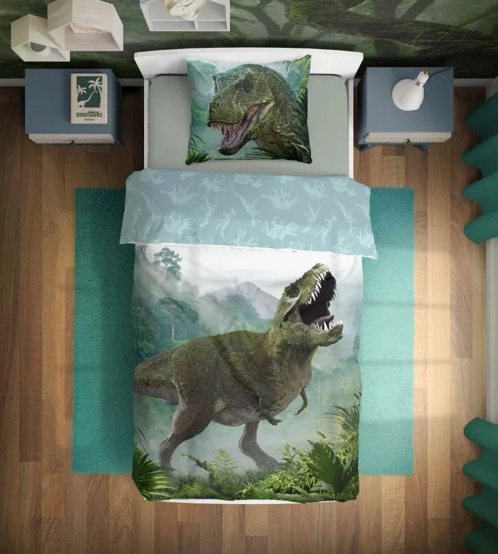 sengetøj med t-rex
