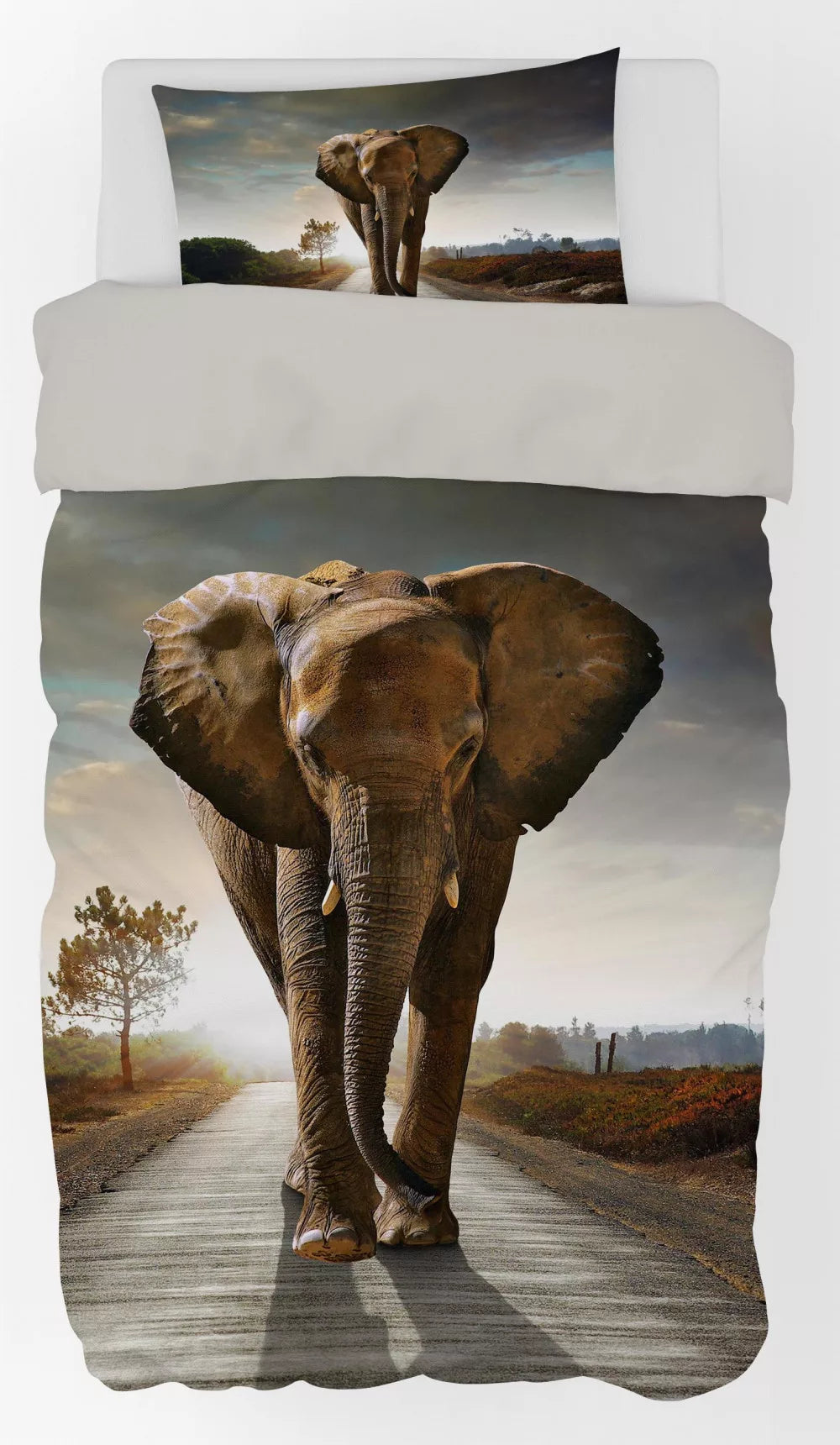 sengetøj med elefant