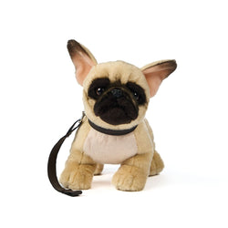 Uni-Toys Bulldog Hund, stående med snor, 26 cm (R20544R), Eco-Friendly