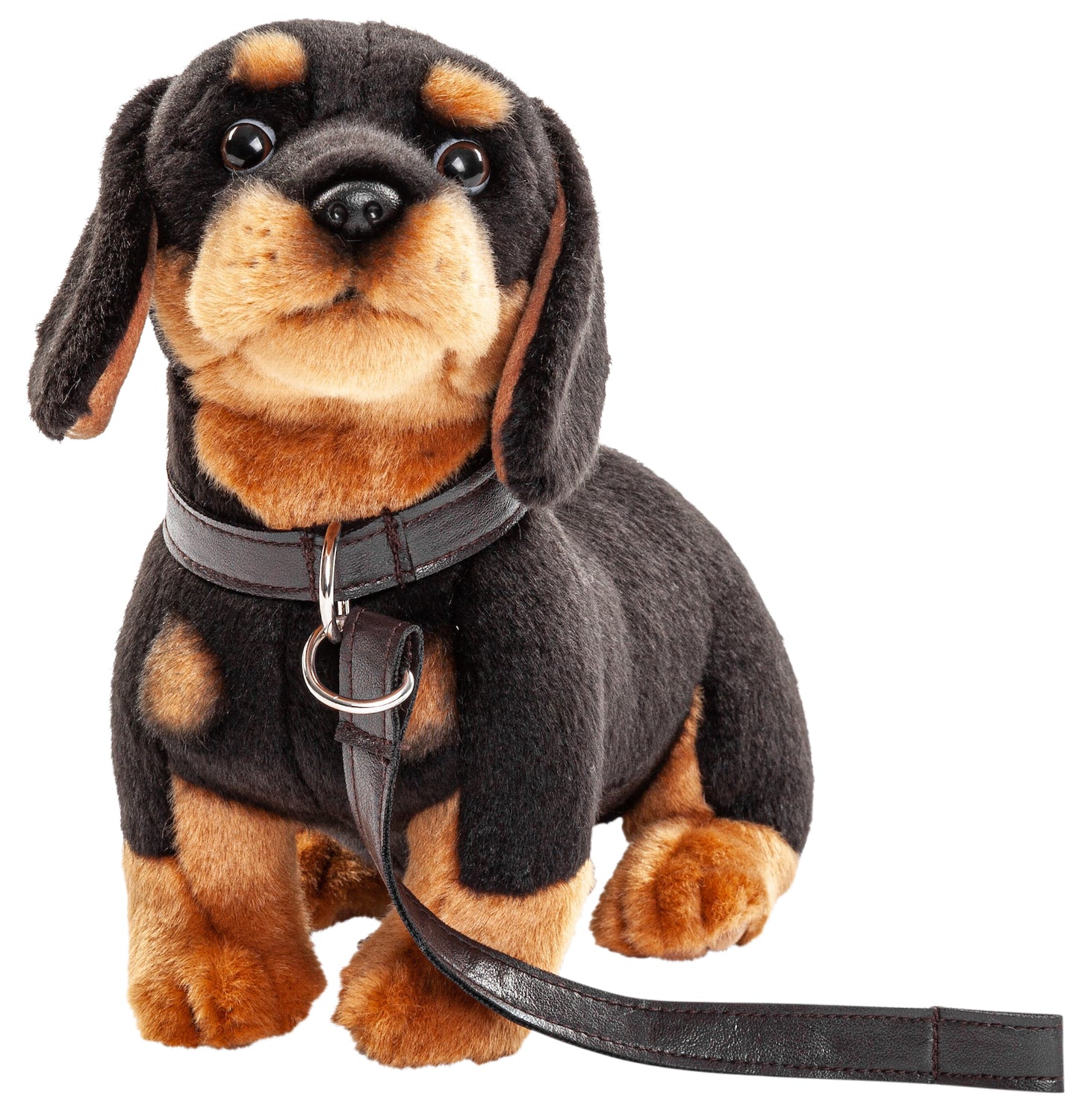Uni-Toys Dachshund Bamse med snor 27 cm, siddende, eco-friendly (K20804R3) Sekundært billede