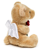 Uni-Toys Guardian Angel Teddy Bear - Bjørn Bamse med rose og vinger 13 cm, lille (TS015123-R)