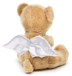 Uni-Toys Guardian Angel Teddy Bear - Bjørn Bamse med rose og vinger 13 cm, lille (TS015123-R)