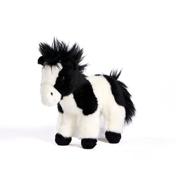 Uni-Toys Hest Bamse, sort/hvid stående 20 cm (PFS020123), Eco-Friendly