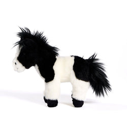 Uni-Toys Hest Bamse, sort/hvid stående 20 cm (PFS020123), Eco-Friendly