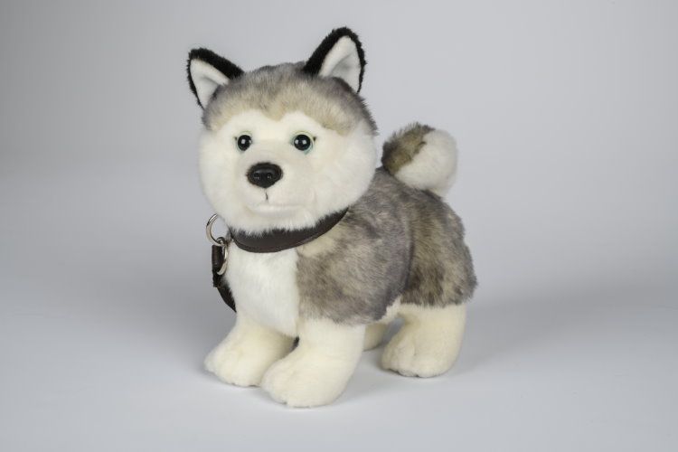 Uni-Toys Husky Bamse med snor 23 cm (L62432R)