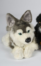 Uni-Toys Husky hund bamse, liggende 40 cm (22811A)