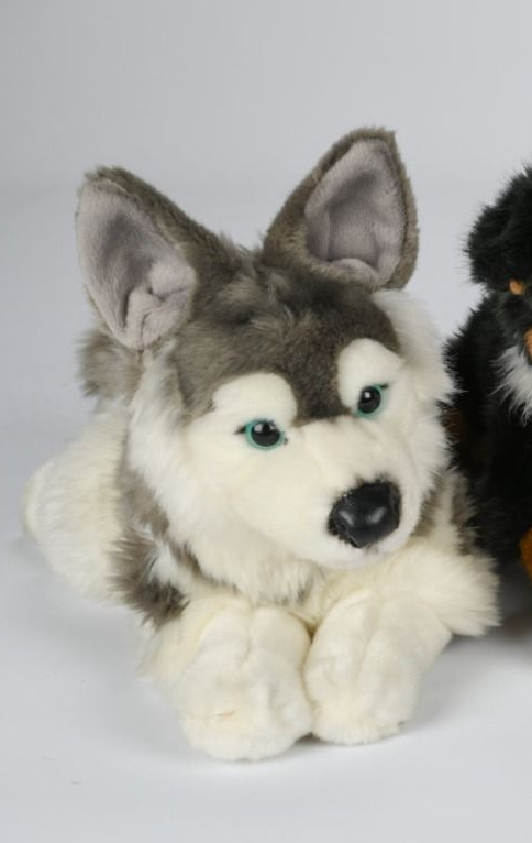 Uni-Toys Husky hund bamse, liggende 40 cm (22811A)