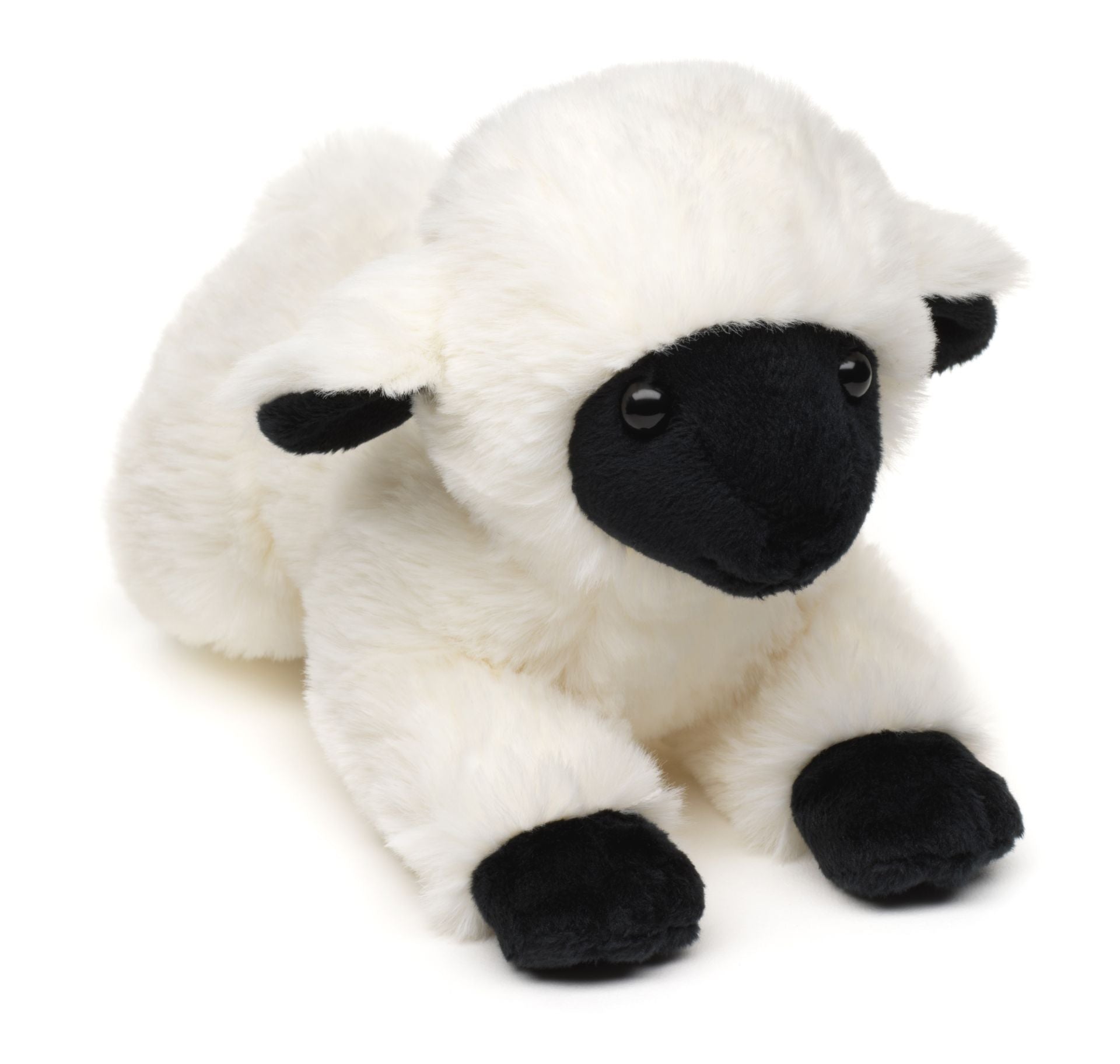 Uni-Toys Lam m. sort ansigt, liggende 22 cm (BLS2225LS), eco-friendly
