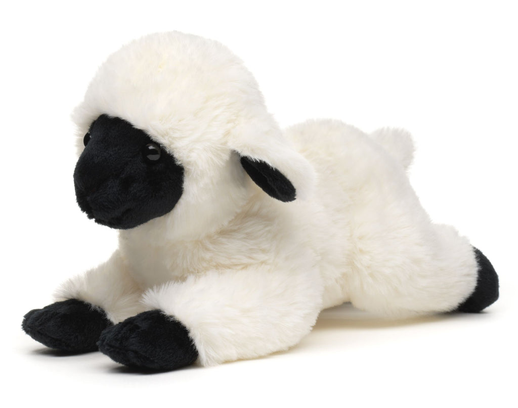 Uni-Toys Lam m. sort ansigt, liggende 22 cm (BLS2225LS), eco-friendly