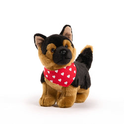 Uni-Toys Schæferhund Bamse med tørklæde 26 cm, Eco-Friendly (I20324R3)