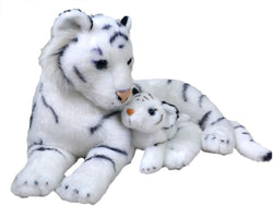 Wild Republic Mom & Baby Hvid Tiger Bamse 32 cm