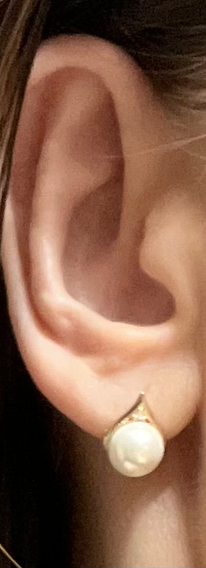 guld øreringe med perle