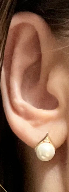 Perleøreringe forgyldt sølv