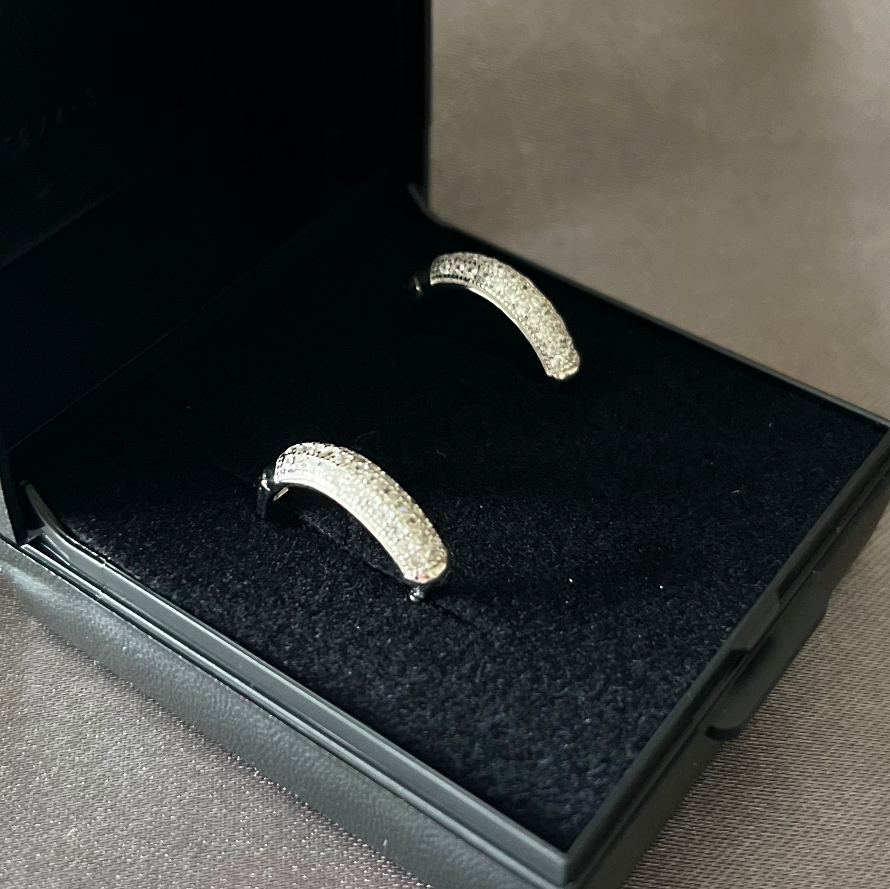 Sølv (925) elegante øreringe med hvide zirkoner, latch back lås (10069) Sekundært billede