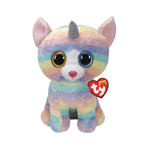 TY Beanie Boo's Collection HEATHER Kat med horn 40 cm. Stor. (36753)