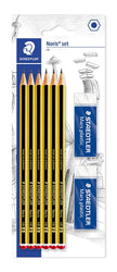 Staedtler Noris Skolesæt Blyanter (6 stk.) + viskelæder (2 stk.)