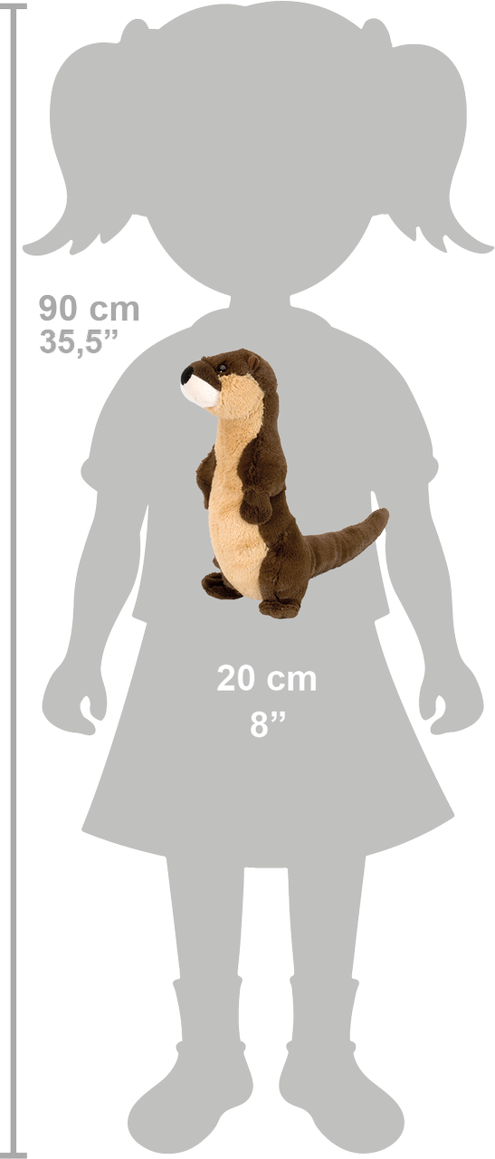 Wild Republic Lille Odder Bamse - Cuddlekins Mini River Otter Standing 20 cm