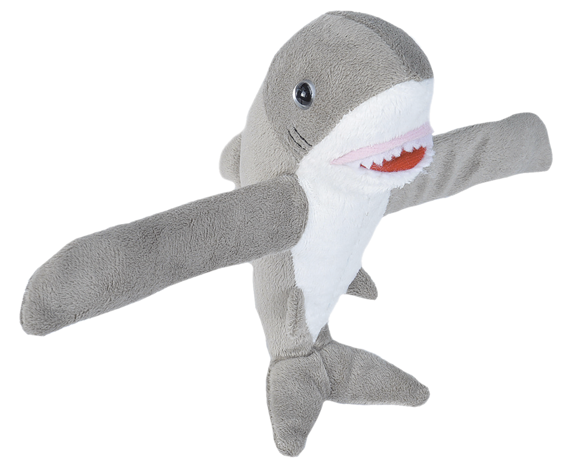 Wild Republic Haj bamse med snap armbånd - Huggers White Shark 20 cm