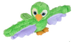 Wild Republic Papegøje bamse med snap armbånd - Huggers Green Parrot 16 x 33 cm