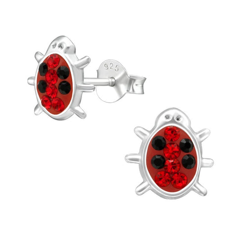 Orme ørestikker med krystaller i sølv 925 (rød) A4S15575