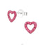 Hjerter ørestikker med krystaller i sølv 925 (assorterede farver) A4S16525