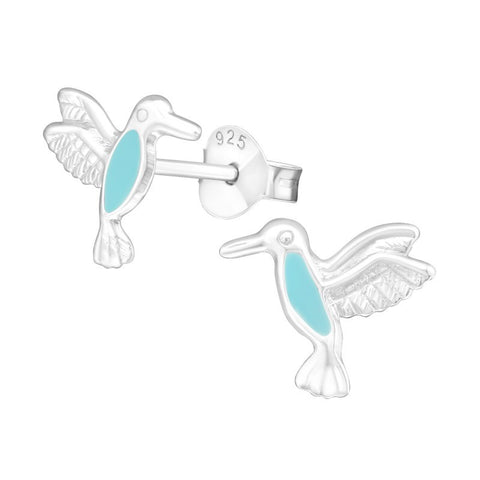 Fugle ørestikker i sølv 925 (blå) A4S17684